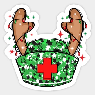 Glitter sparkle Christmas Nurse Hat Sticker